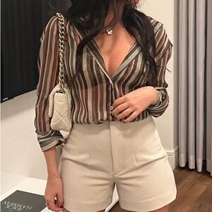 Zara multi colored stripe sheer shirt. Worn once